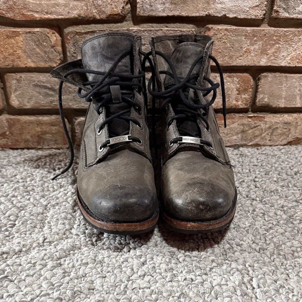 Harley-Davidson Dark Gray Leather Boots